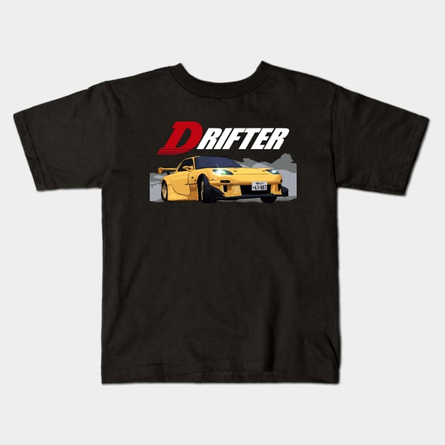Drifter - FD3s 13B Rotory turbo initial d drifting Kids T-Shirt by cowtown_cowboy